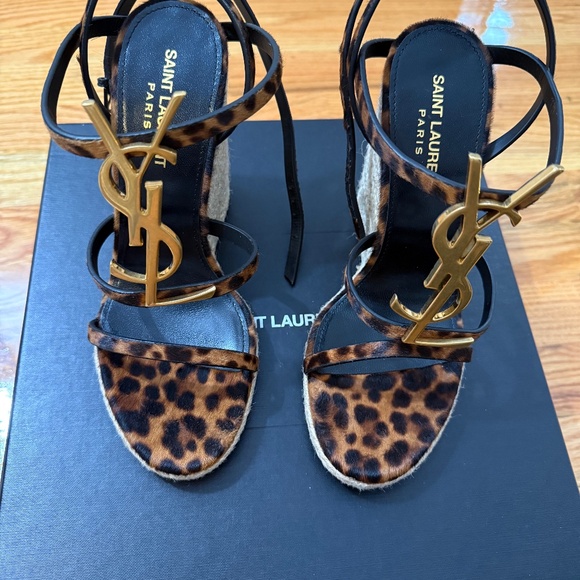 Saint Laurent Cassandra Black YSL Sandals Size 37+ - Picture 1 of 7
